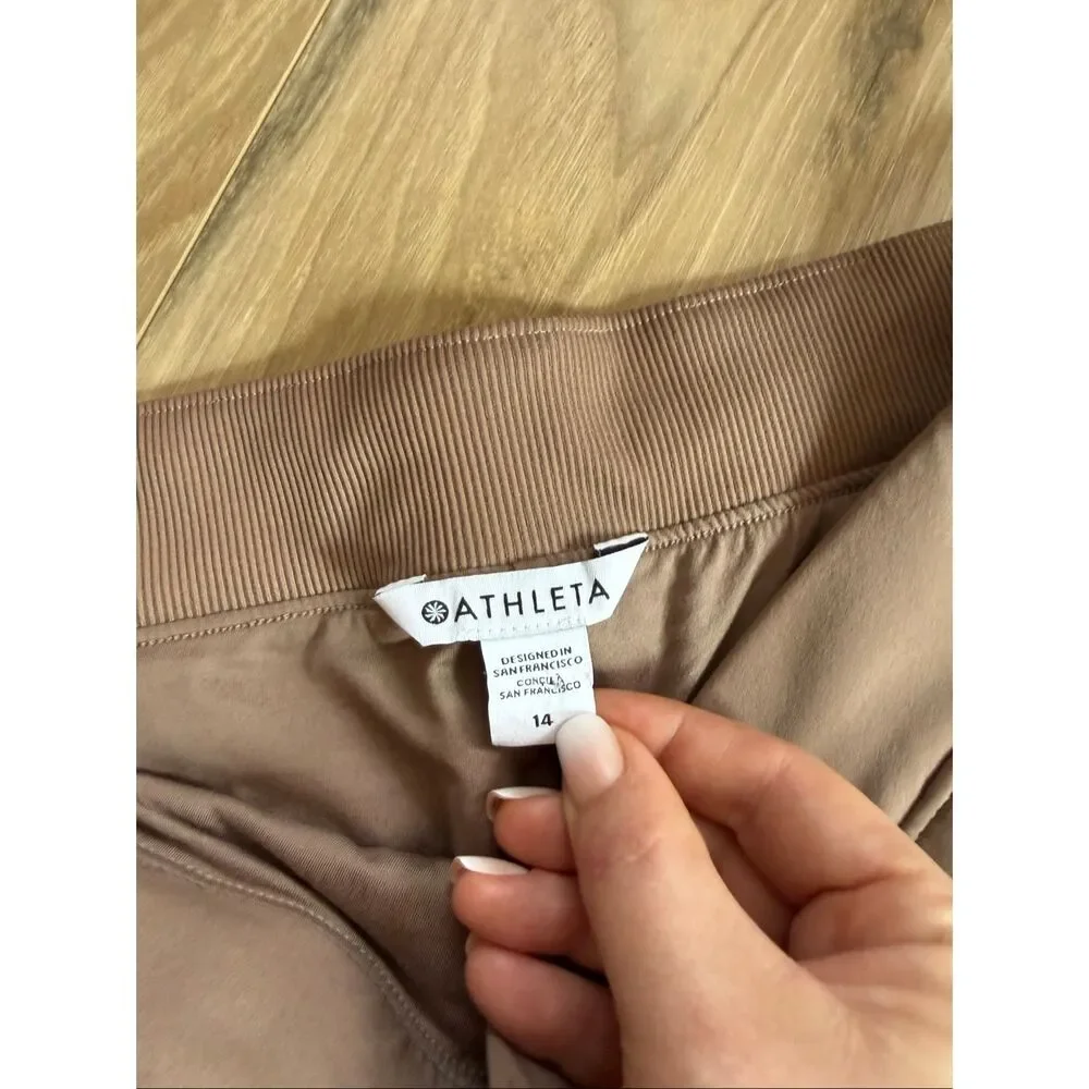 Athleta Brooklyn Mid Rise Ankle Pant Taupe Brown Size 14